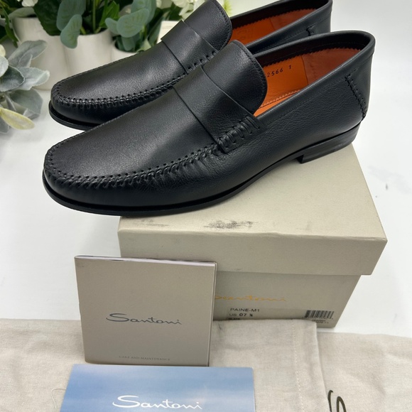 Men’s Santoni PAINE M – 1 slip on loafers size 7.5 US made in Italy main image 7